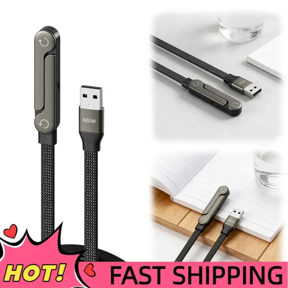 240W/65W Foldable Bracket Data Cable with Braided Cable Fast Charging Cord for iPhone 17