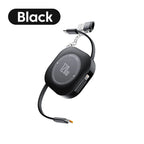 120W USB C Retractable Cable Fast Charge with USB Data Cord Adapter for Phone