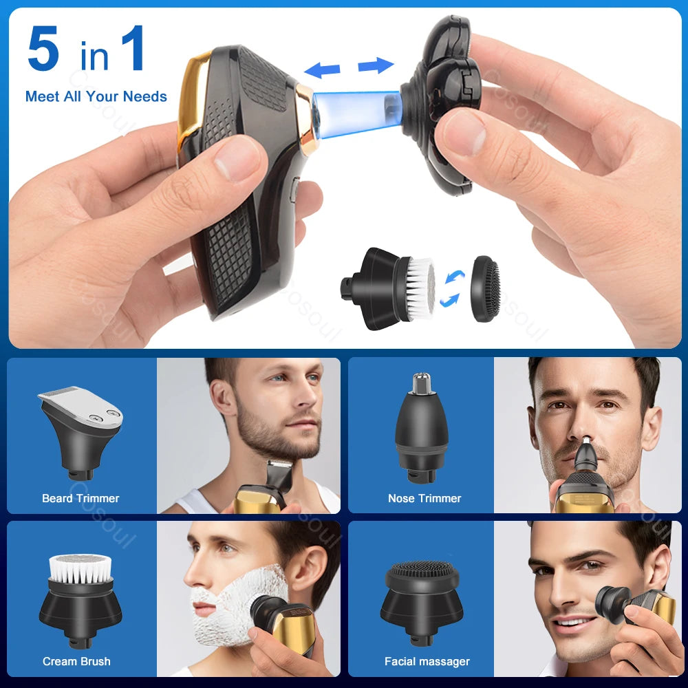 Electric Bald Head Shaver Powerful Beard Razor Cordless Trimmer