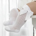 Baby Girl Lace Knee Socks Cotton Bow Socks 0-24 Months