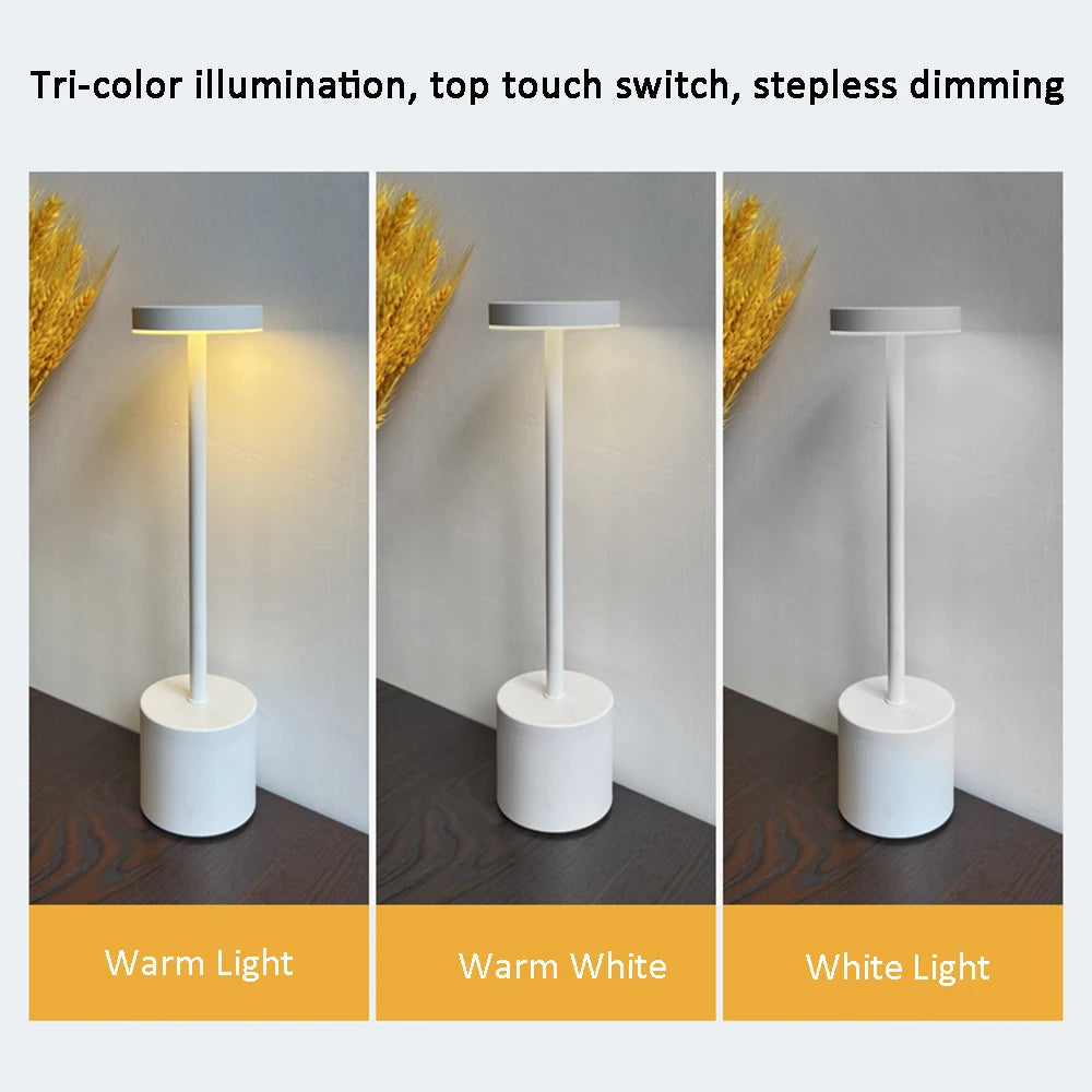 Rechargeable LED Table Lamp for Bedroom & Restaurant Décor