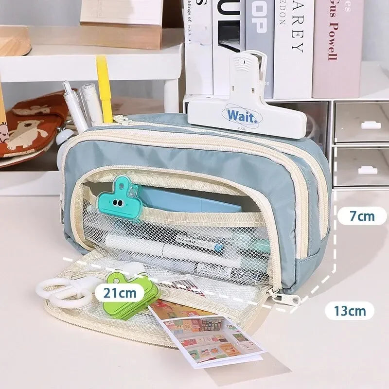 Large Capacity Pencil Case Stationery & Cosmetics Storage Bag
