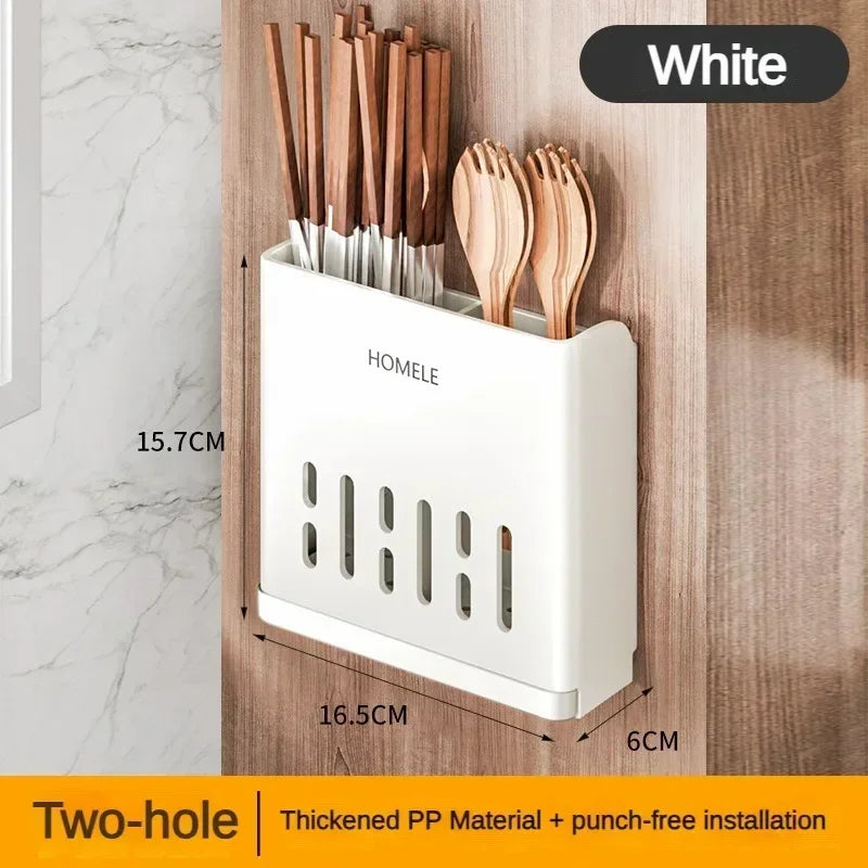 Wall Mounted Cutlery Holder Utensil Drain Rack