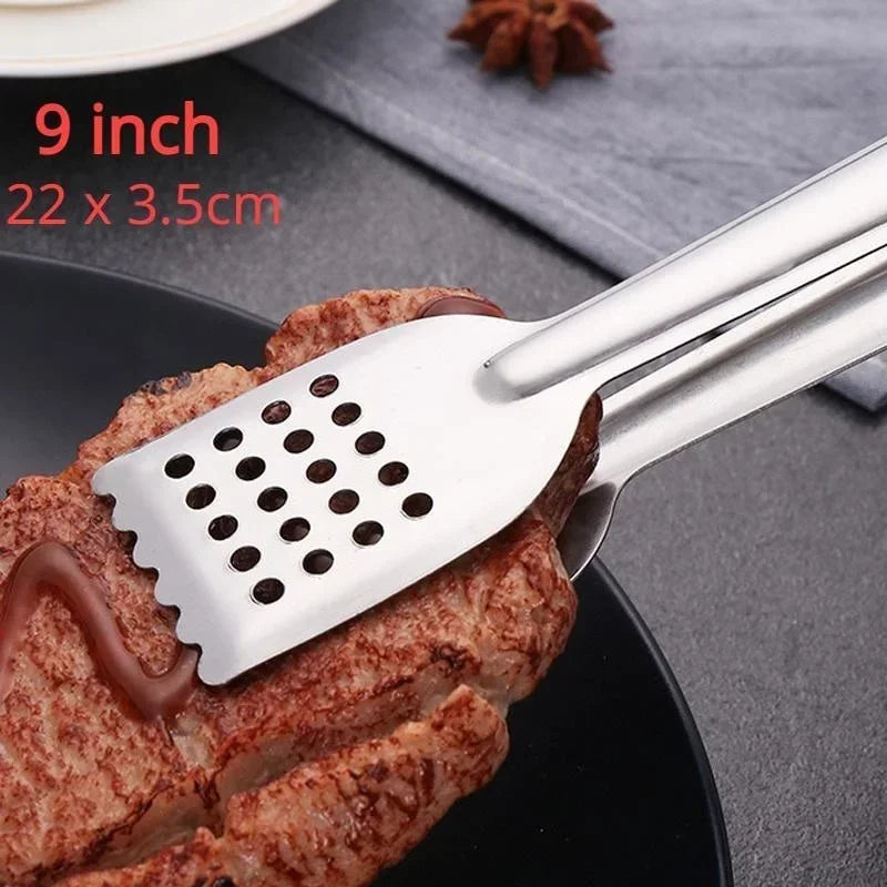 9 Inch Stainless Steel Serving Tongs UK BBQ Buffet Kitchen Tongs