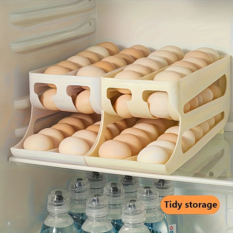 30 Egg Rolling Storage Box 3 Tier Fridge Rack
