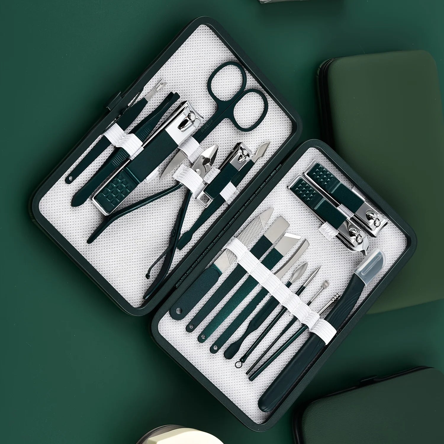 Professional 7 18pc Nail Care Kit Stainless Steel Manicure Set