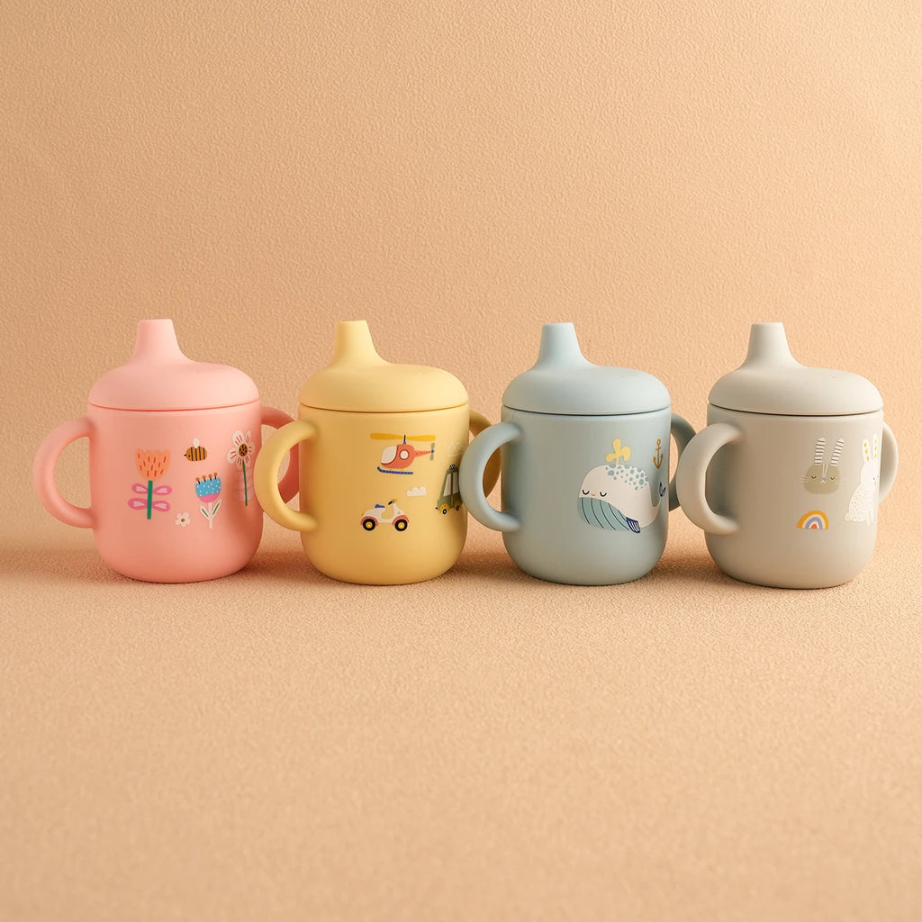 Cartoon Silicone Baby Feeding Cup Leakproof Training Cup
