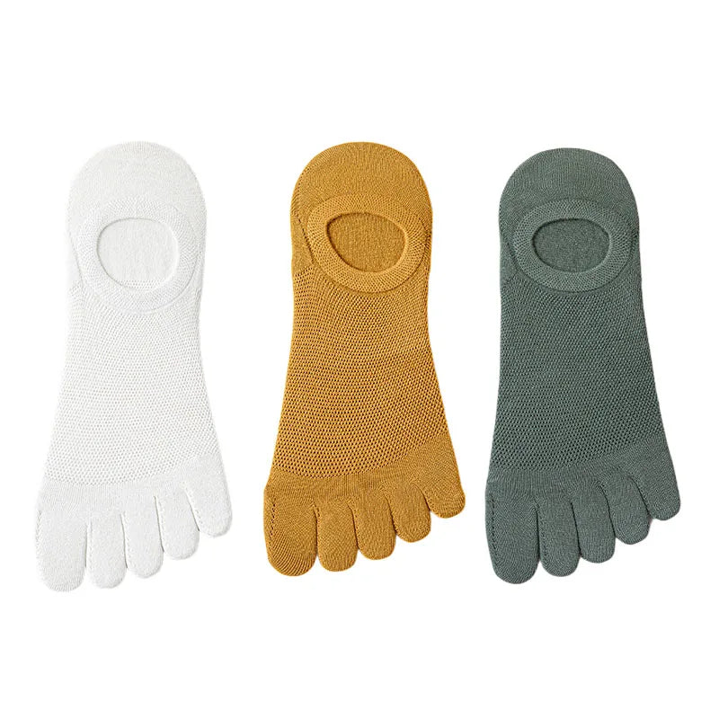 Men’s Toe Socks Breathable Anti Sweat Casual Finger Socks 3 Pairs