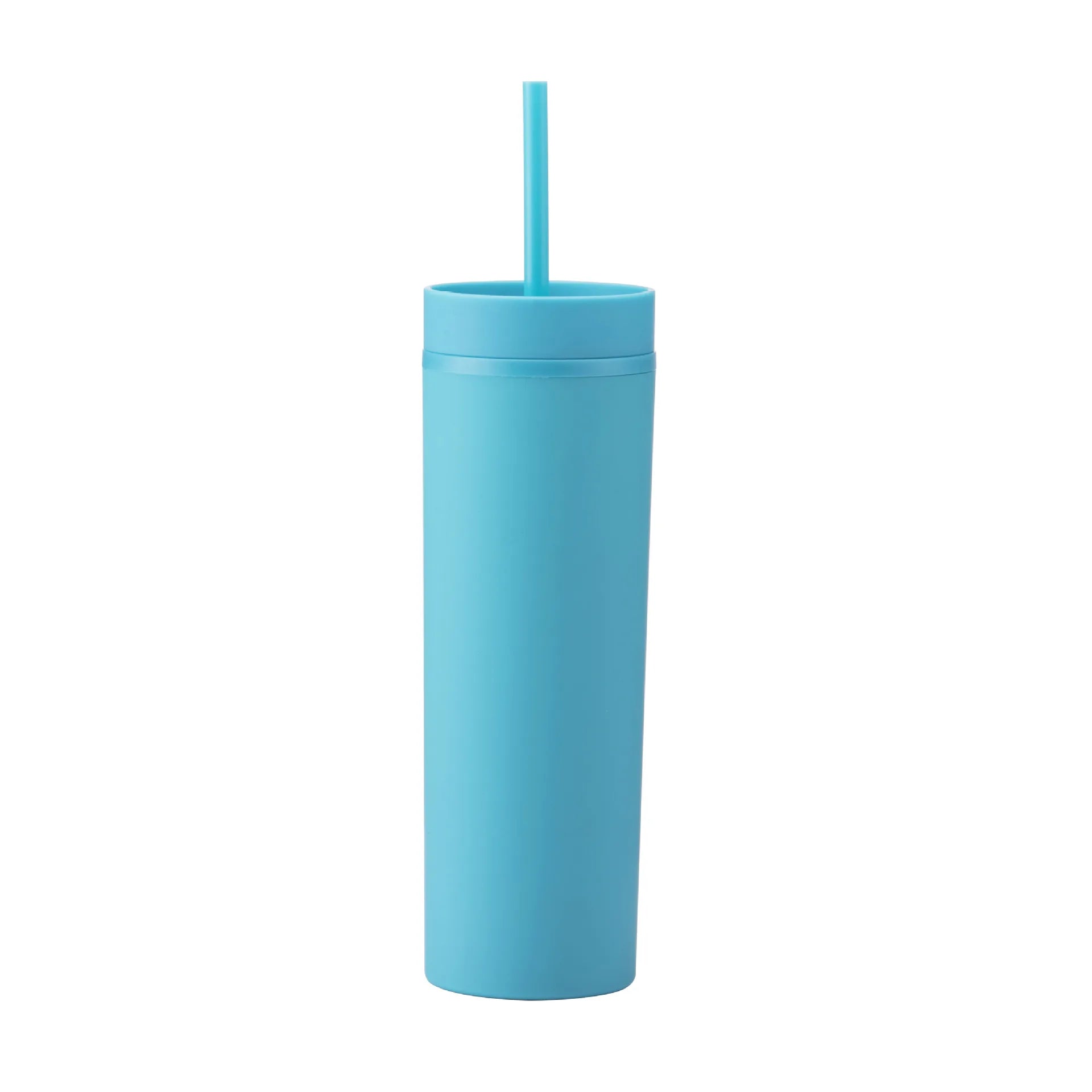 Double Wall Skinny Tumbler 473ml/480ml Cup with Straw & Lid
