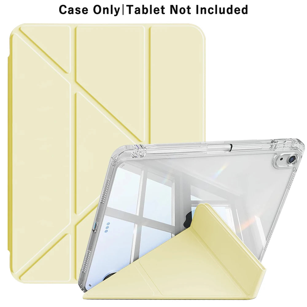 Clear Y-Fold Case for iPad 10th 11th Gen Air 4 5 6 7 Pro 11 Mini 6 7