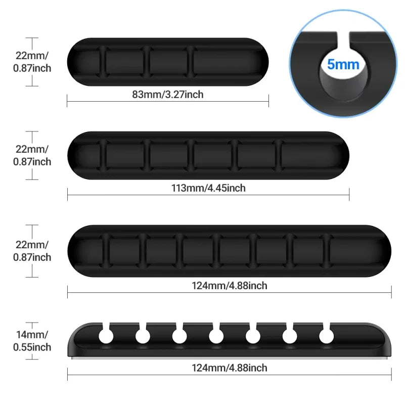 Adhesive Cable Holder Clips Cord Management Wire Organizer for Desktop USB Charging Cable