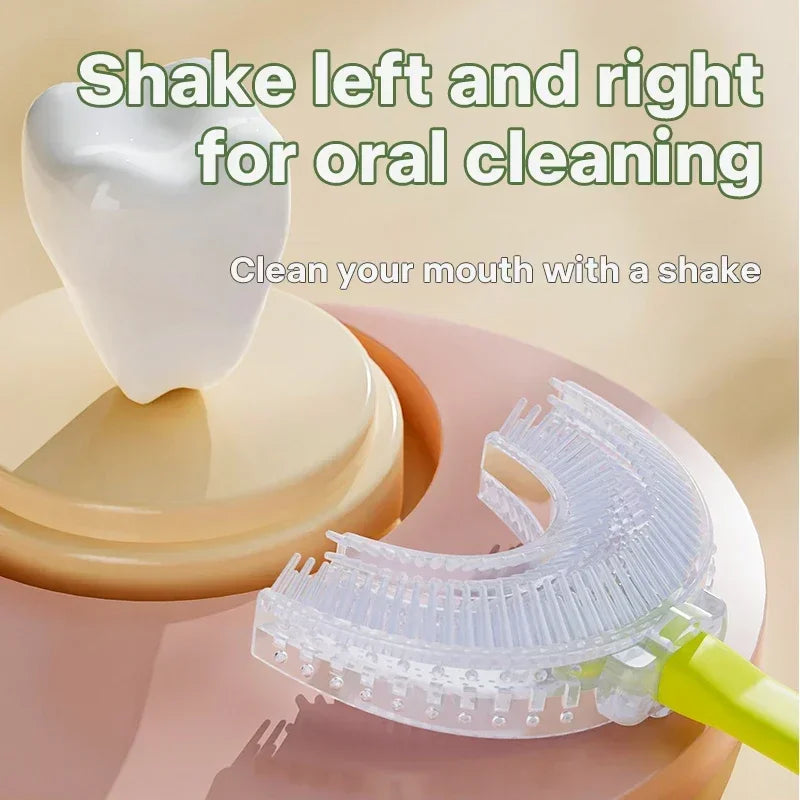 360° U Shape Baby Toothbrush Soft Silicone Kids Teeth Brush