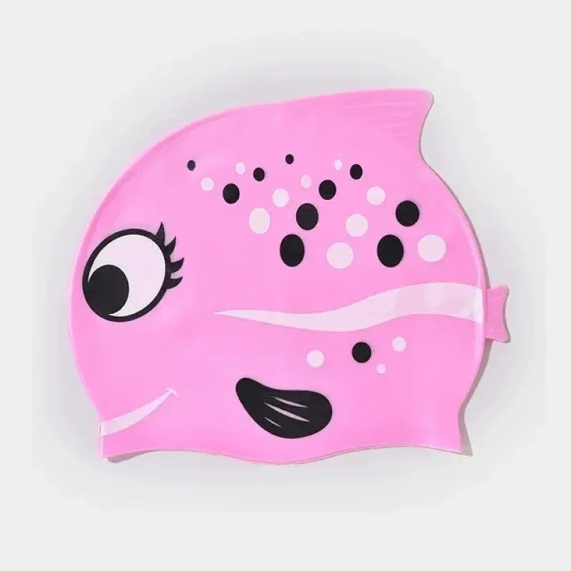Kids Silicone Swimming Cap Waterproof No-Pull Hair Swim Hat