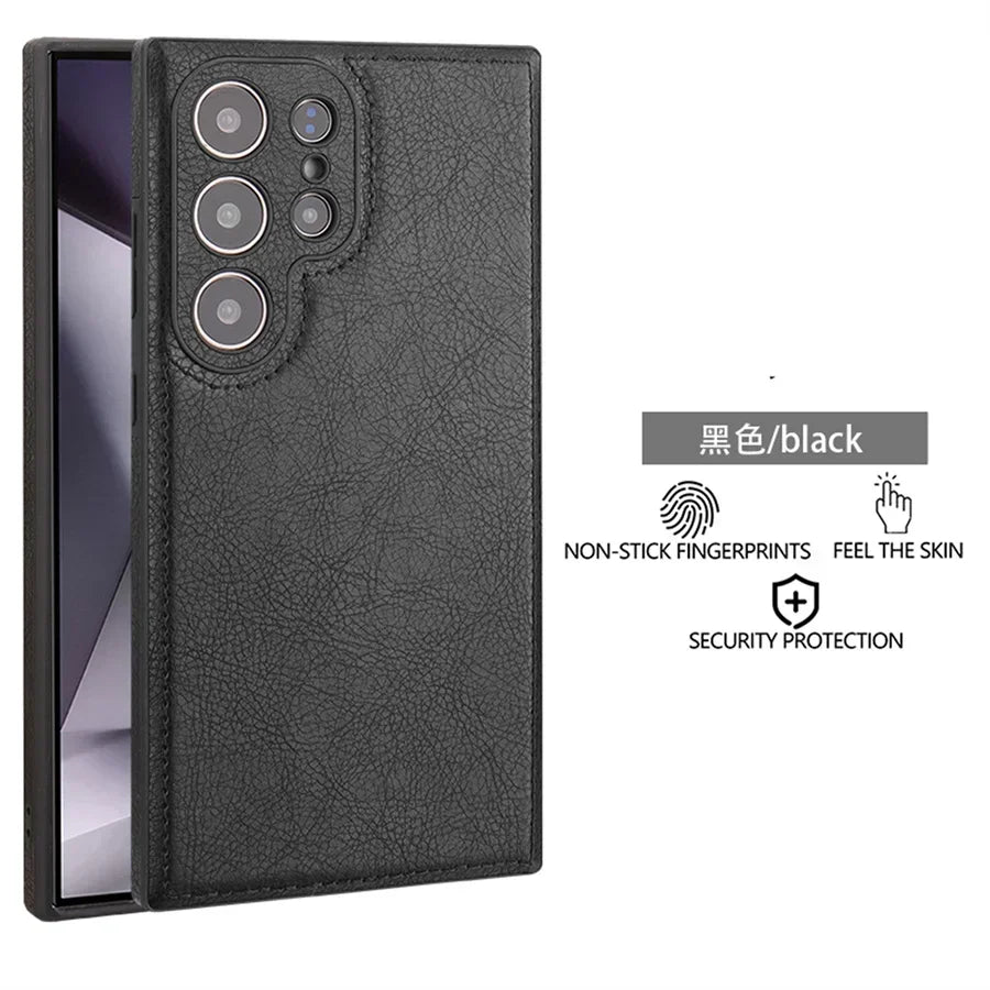 Luxury Vintage PU Leather Case for Samsung Galaxy S22 S23 S24 S25 S26