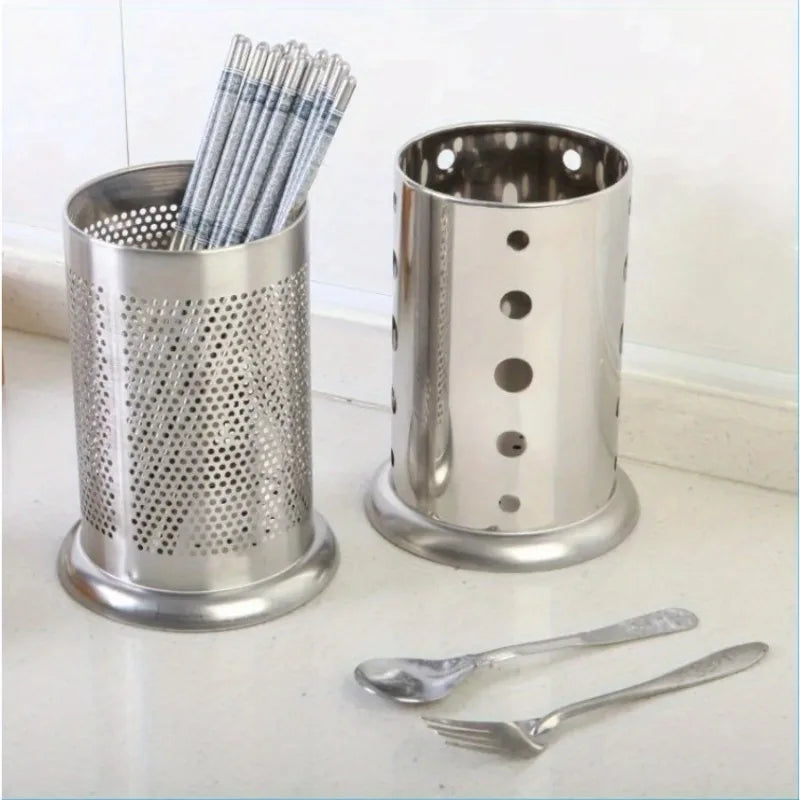 Stainless Steel Cutlery Holder Drain Rack Basket