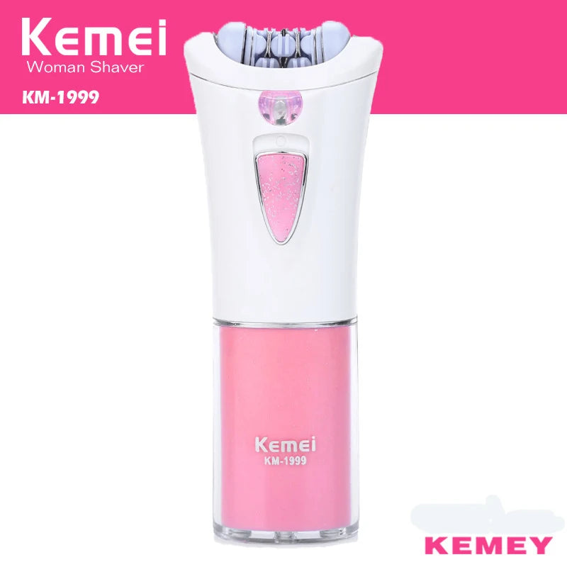 Kemei KM-1999 Portable Women Epilator Facial Body Hair Removal