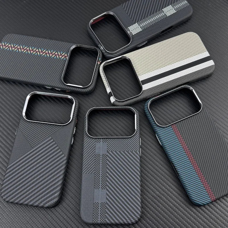 MagSafe Carbon Fiber Armor Case for iPhone 17 16 15 14 Pro Max