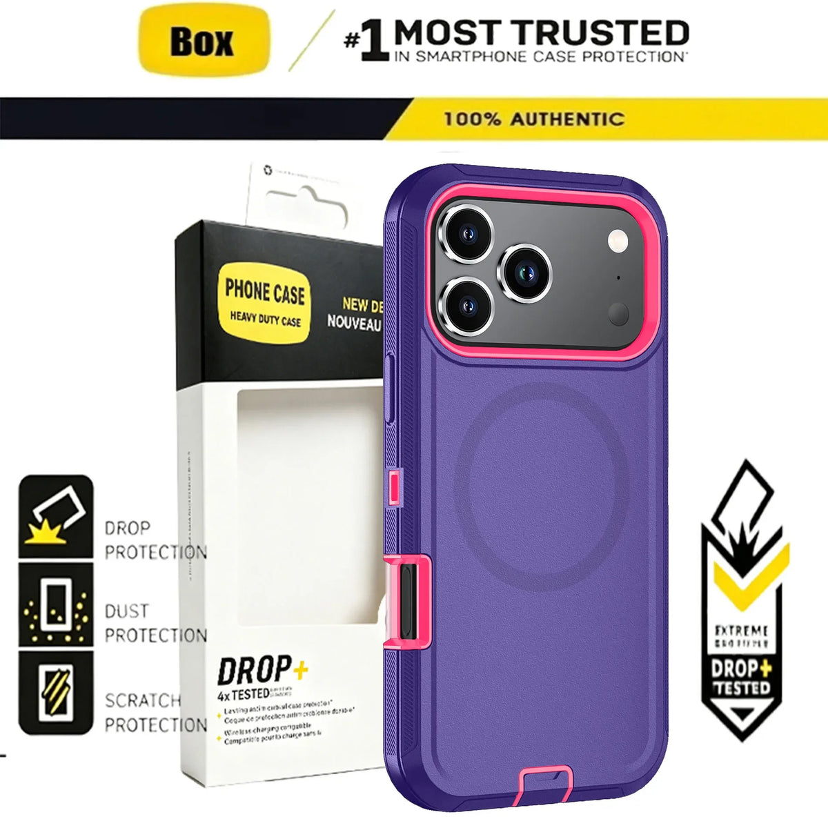 Heavy Duty iPhone Case with MagSafe Shockproof Protection