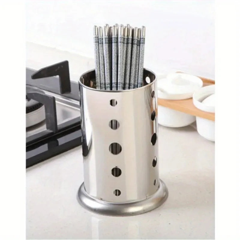 Stainless Steel Cutlery Holder Drain Rack Basket