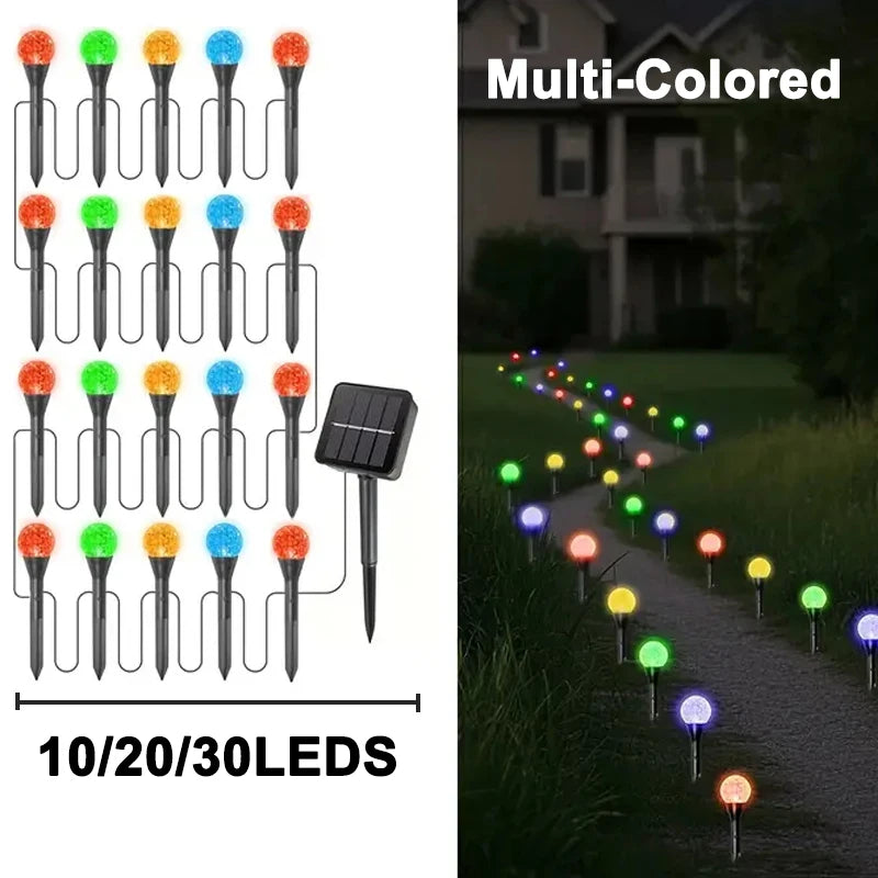 30 LED Solar Bubble Ball String Lights for Garden Patio Decor