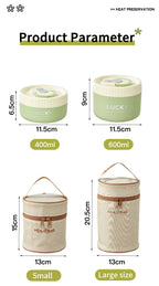 WORTHBUY Portable Thermal Lunch Box 304 Stainless Steel Insulated Bento Box