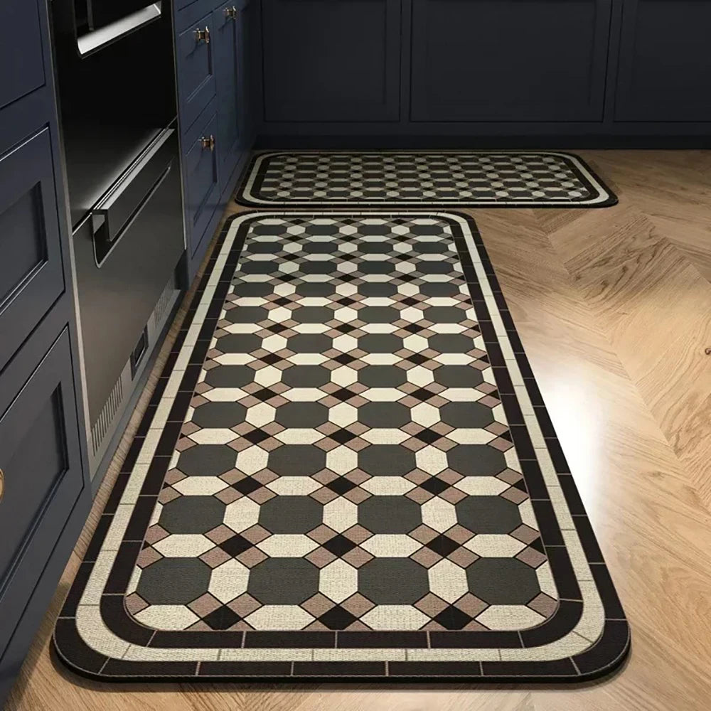 Kitchen Mat Absorbent Printed Rug Non-Slip Long Floor Carpet