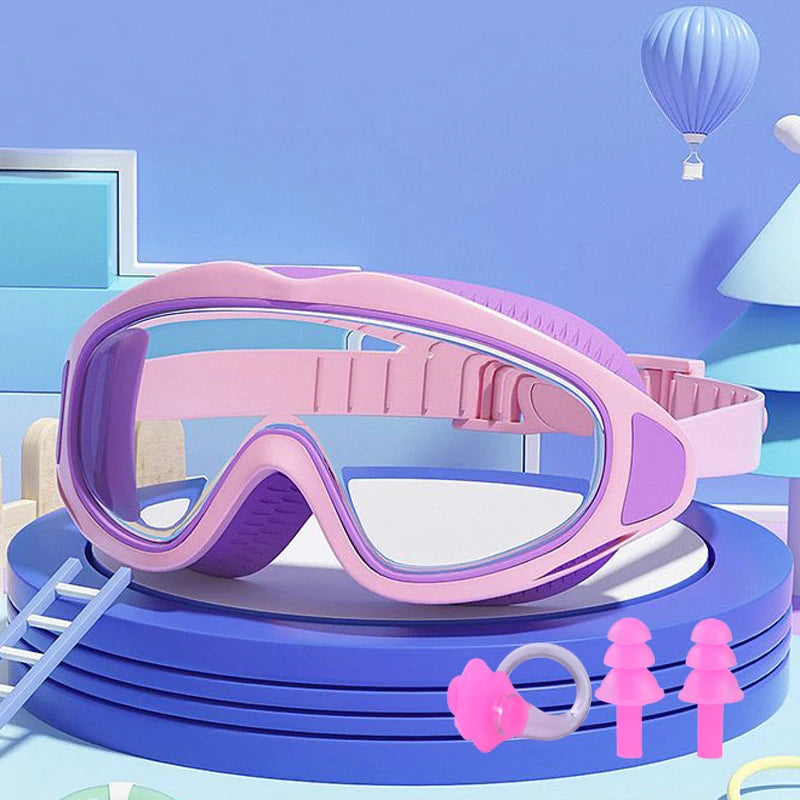 Kids Swimming Goggles Anti-Fog UV Protection Wide View