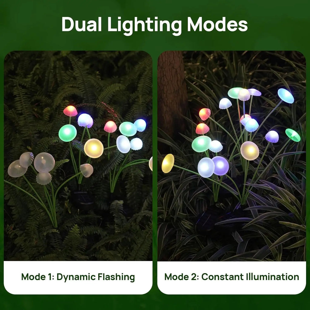 Solar Mushroom Garden Lights for Patio, Yard & Pathway Decor