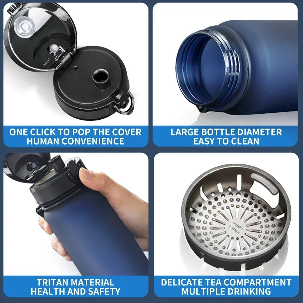 BPA Free Water Bottle 500ML 1000ML Leakproof Sports Cup