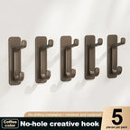 5Pcs Heavy Duty Self-Adhesive Hooks No-Drill Wall Storage Hooks