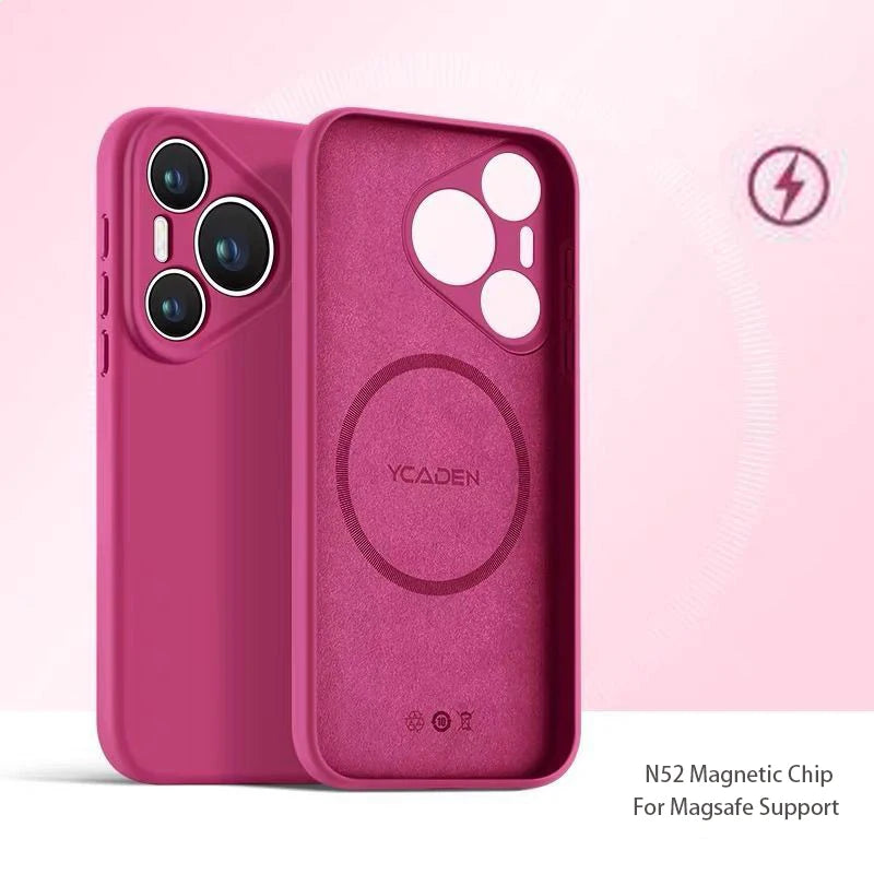 Magnetic Liquid Silicone Case for Huawei Pura 80 70 P60 Nova 14 Pro