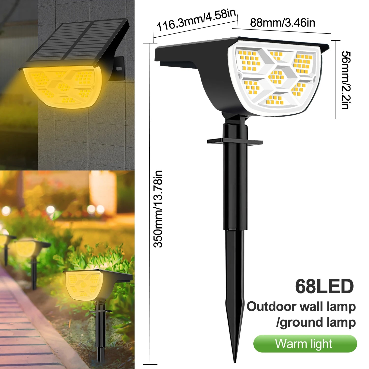 72/68 LED Solar Landscape Lights