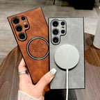 Retro Leather MagSafe Case for Samsung Galaxy S26 S25 S24 S23 S22 S21