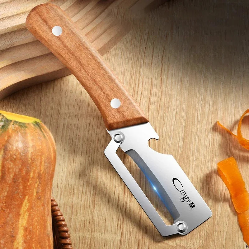 Stainless Steel Peeler with Wooden Handle Fruit & Vegetable Peeling Tool