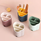 Double Layer Cutlery Holder Drain Rack Organizer