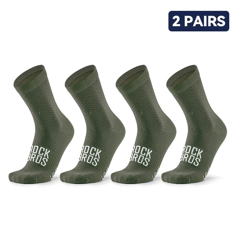 ROCKBROS Cycling Socks Breathable Shock-Absorbing Sports Socks 2 Pairs