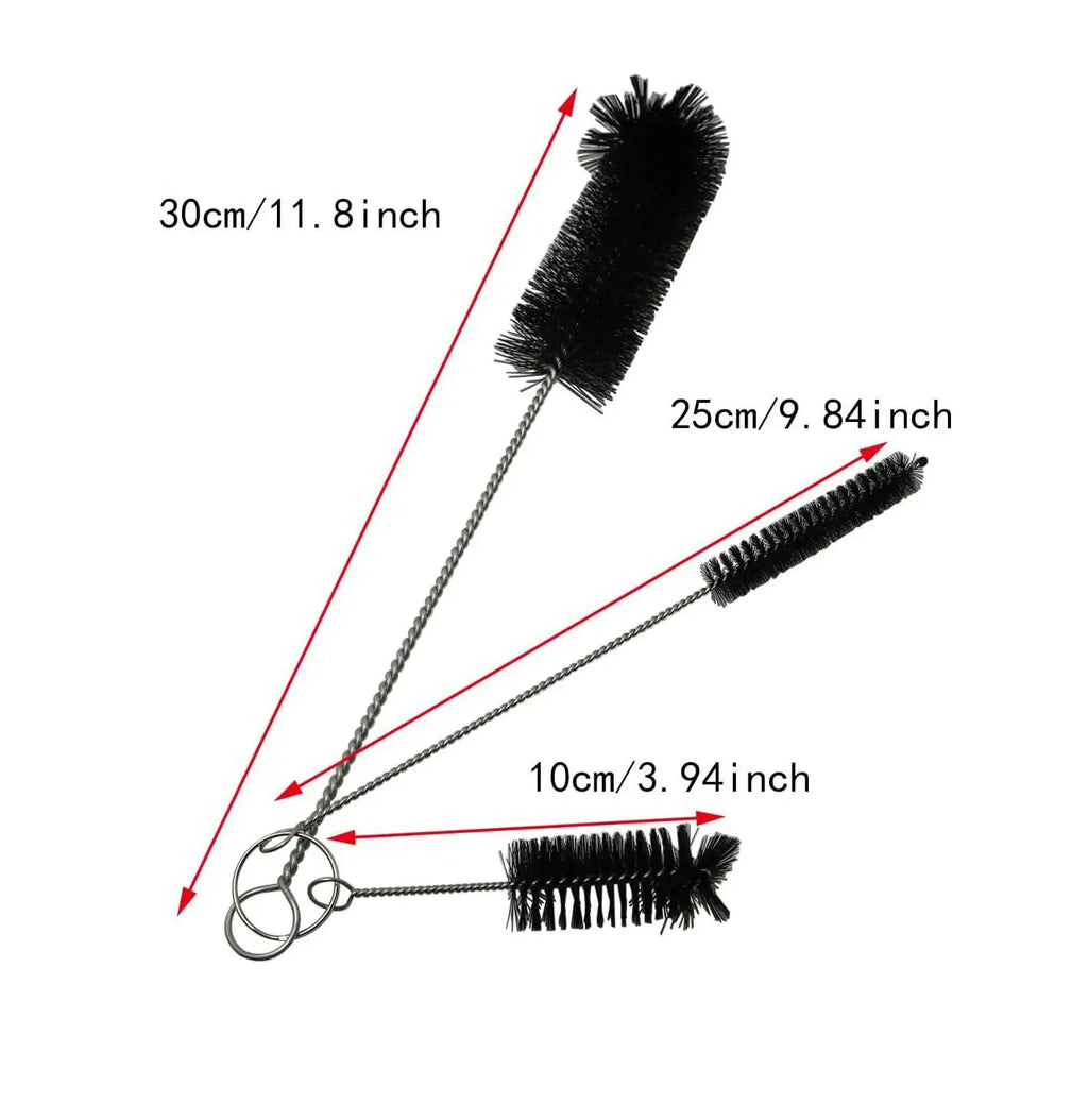3PCS Bottle Cleaning Brush Set Nylon Tube Cleaner