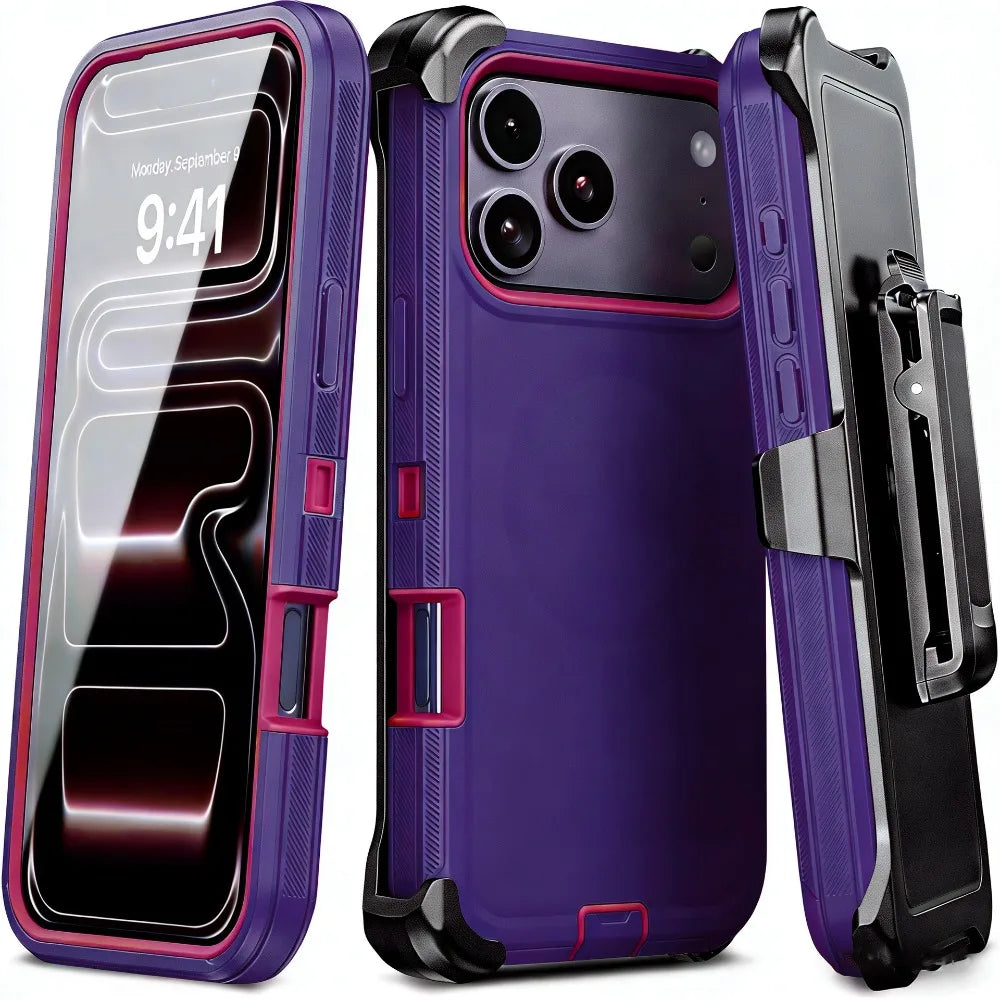 Shockproof iPhone Case – Dual Layer Armour Belt Clip