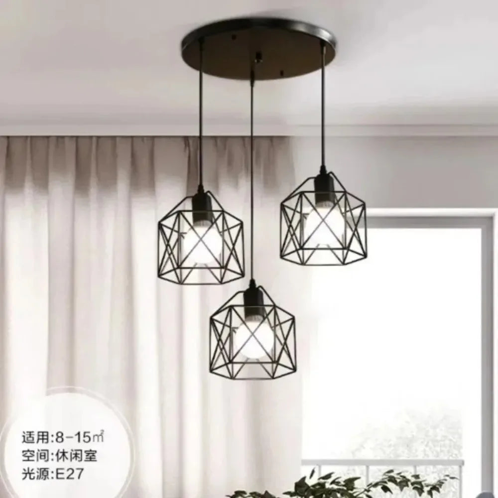 Industrial Pendant Light Black Ceiling Lamp for Kitchen & Bedroom Secondary image