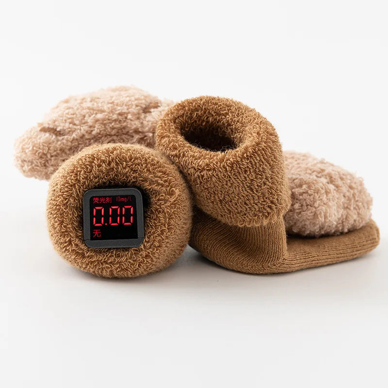 Cute Cartoon Bear Baby Socks Soft Anti-Slip Winter Cotton Socks