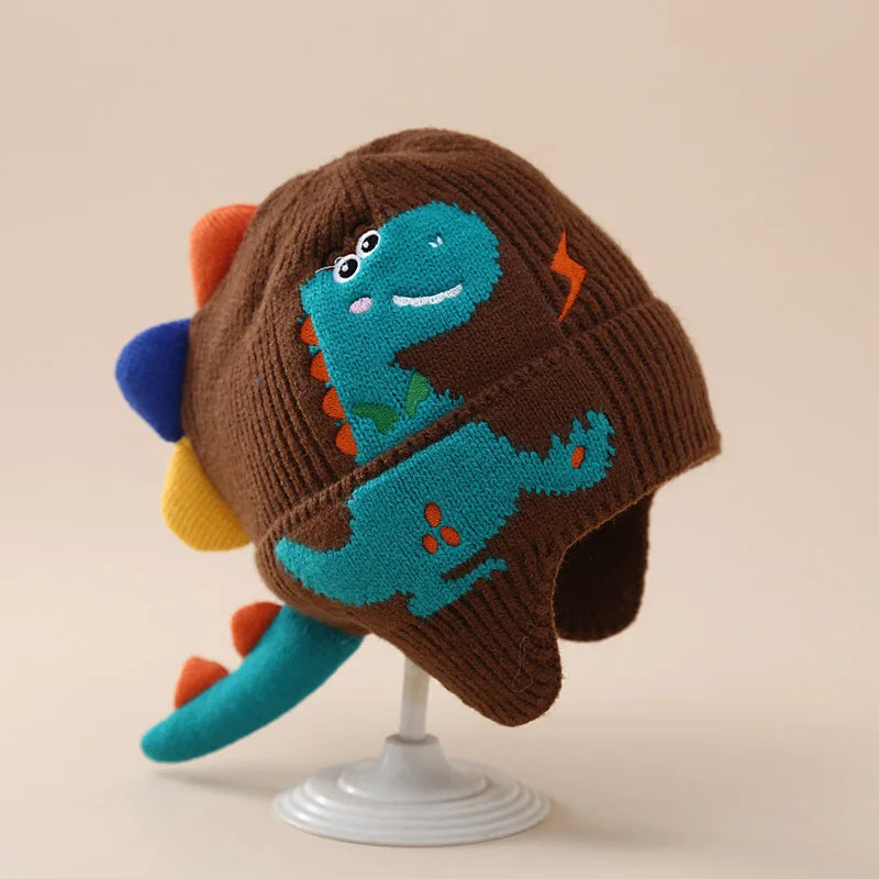 3D Dinosaur Kids Winter Hat Warm Ear Protection Beanie