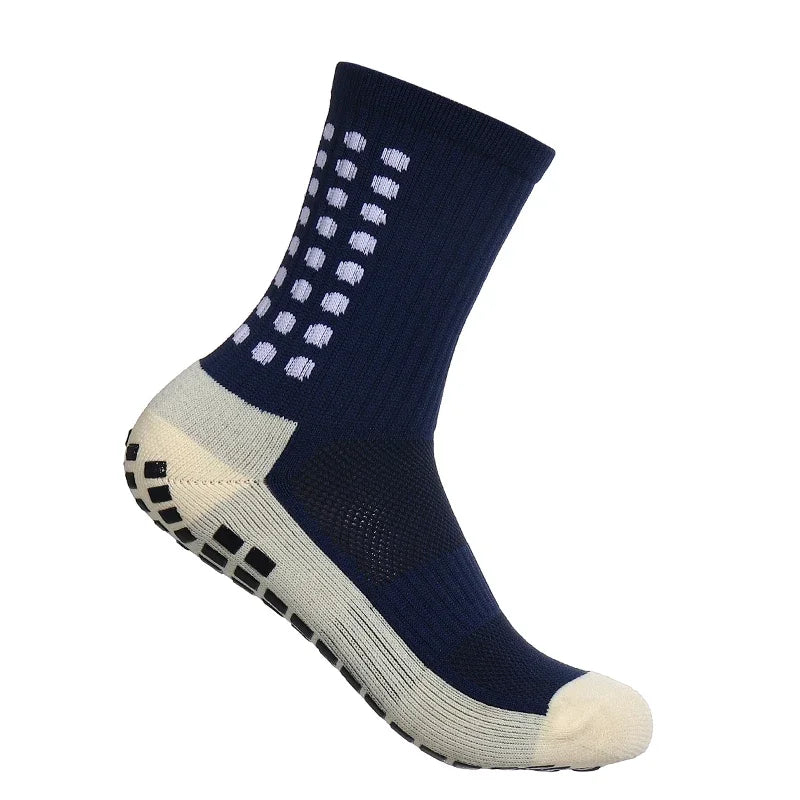 Men Non Slip Grip Football Socks Mid Calf Anti Slip Sports Running