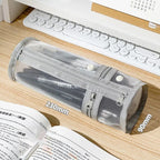Clear Mesh Pencil Case Portable Standing Pen Holder Organizer