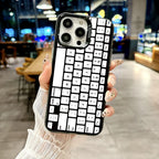 Funny Grid Art Silver IMD Case for iPhone 17 16 15 14 13 12 11 Pro Max