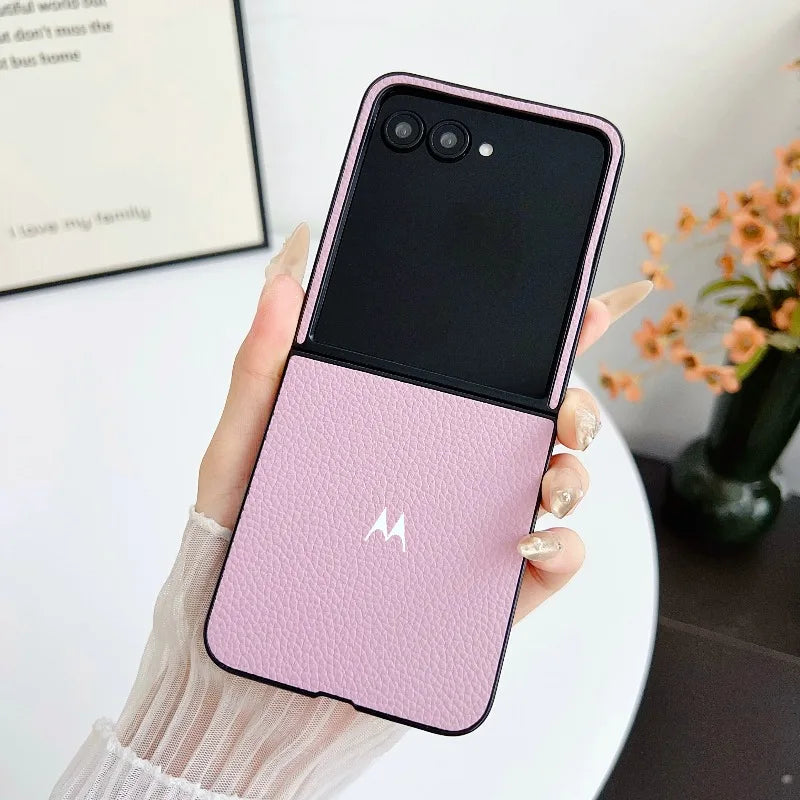 Leather Candy Color Flip Case for Motorola Razr 70 60 50 Ultra