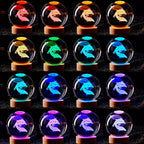 3D Axolotl Crystal Ball Night Light LED Gift Lamp