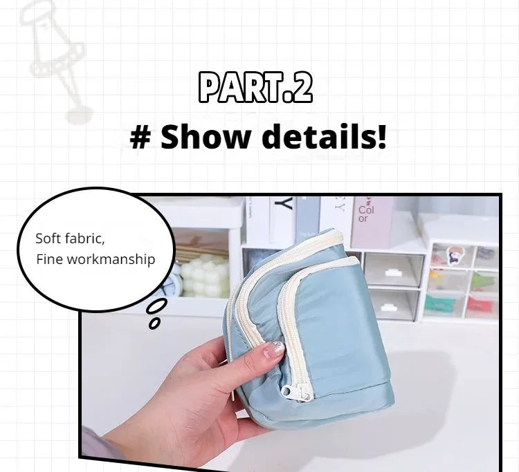 Large Capacity Pencil Case Stationery & Cosmetics Storage Bag