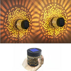 Color Changing Solar Peony Light Mandala Projection Garden Wall Lamp