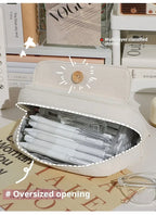 Cute Canvas Pencil Case Large Opening Student Stationery Bag
