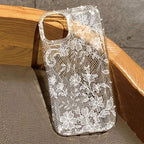 Elegant White Lace Phone Case for iPhone 17 16 15 14 13 Pro Max